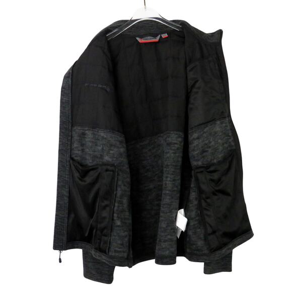 Free Country Overlay Fleece Jacket Jet Black and Charcoal Gray Men's Large - Picture 5 of 7